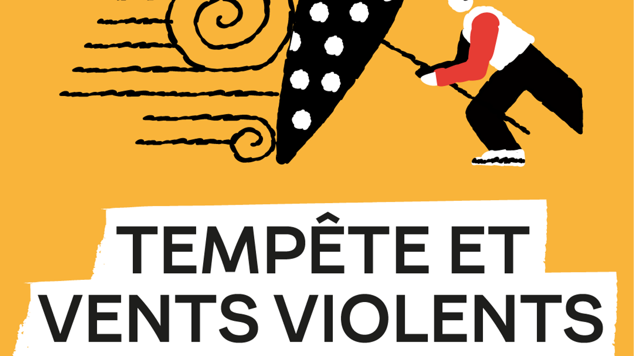 Inscription tempête et vents violents vigilance jaune