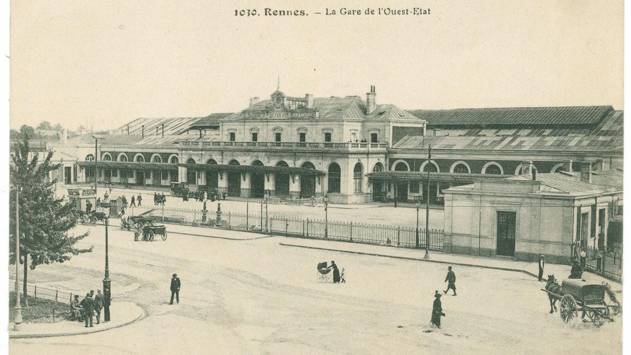 Archives de Rennes, 42Z. Vue de la gare de Rennes, XIXe - début XXe siècle.