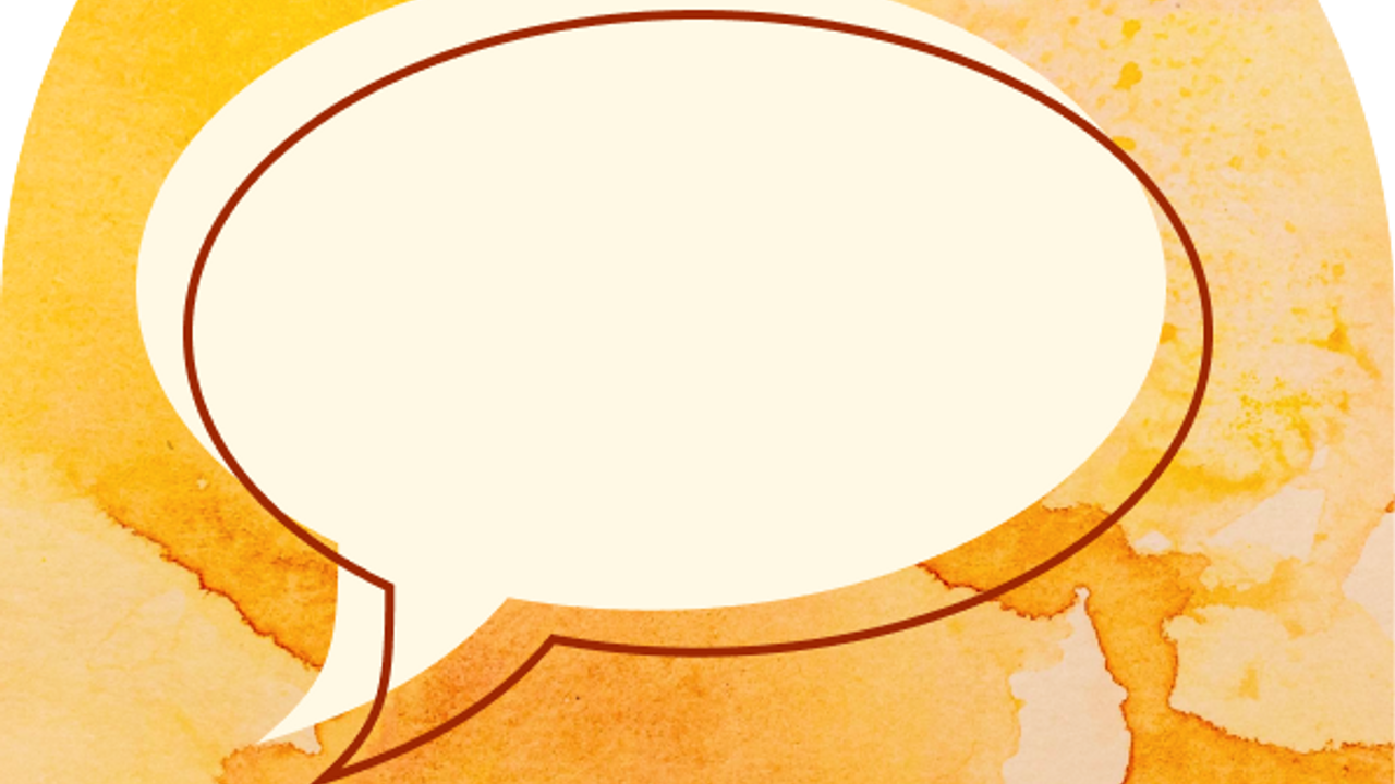 Illustration orange d'une bulle de discussion