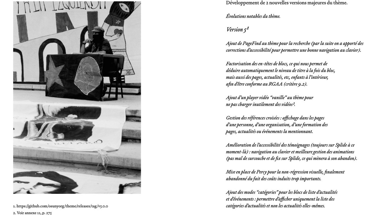 Planche de description des avancées d'Osuny