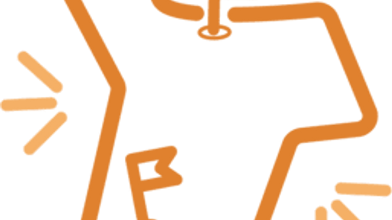 Icon représentant le territoire du Pays de Saint-Malo avec deux drapeau à des endroits de la cartes.