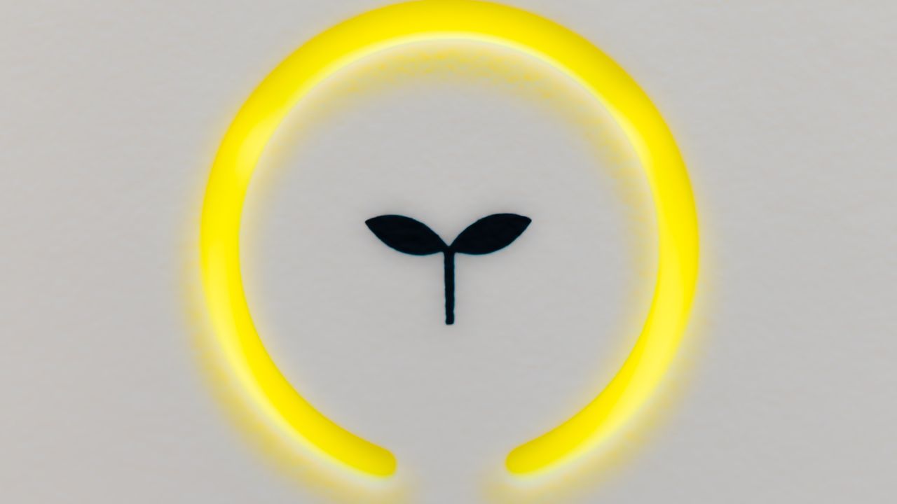 blue and white round logo