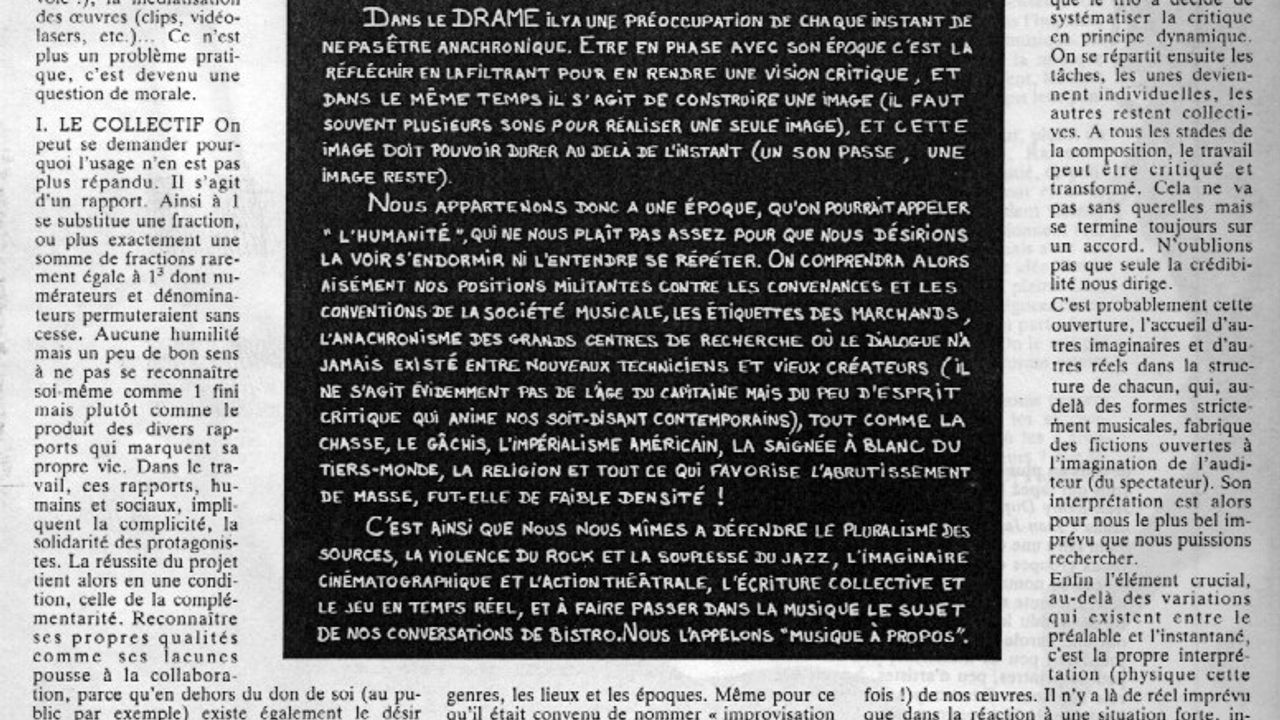 Le Drame en quatre pages par Francis Marmande dans Jazz Magazine - page 3