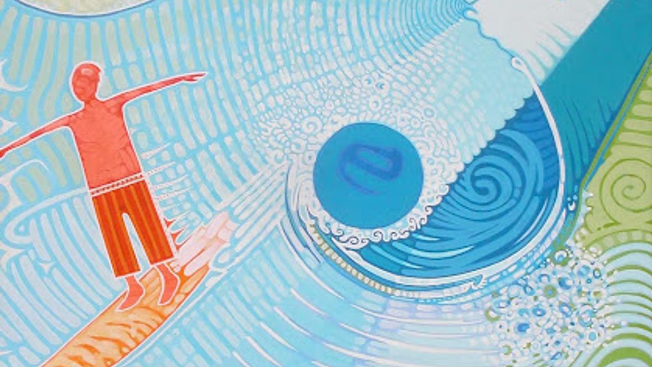 Humain qui surf sur une vague