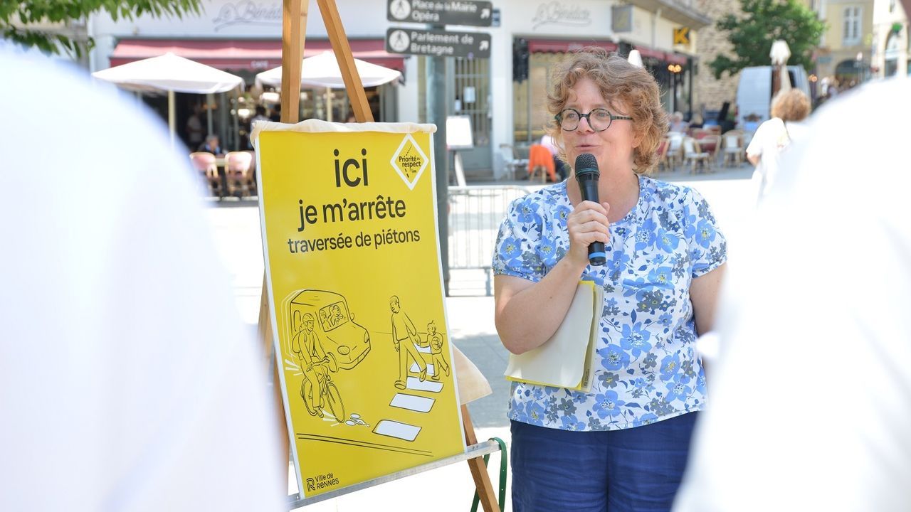Valérie Faucheux, adjointe à la Maire en charge des mobilité présente la campagne du "partage de la rue"