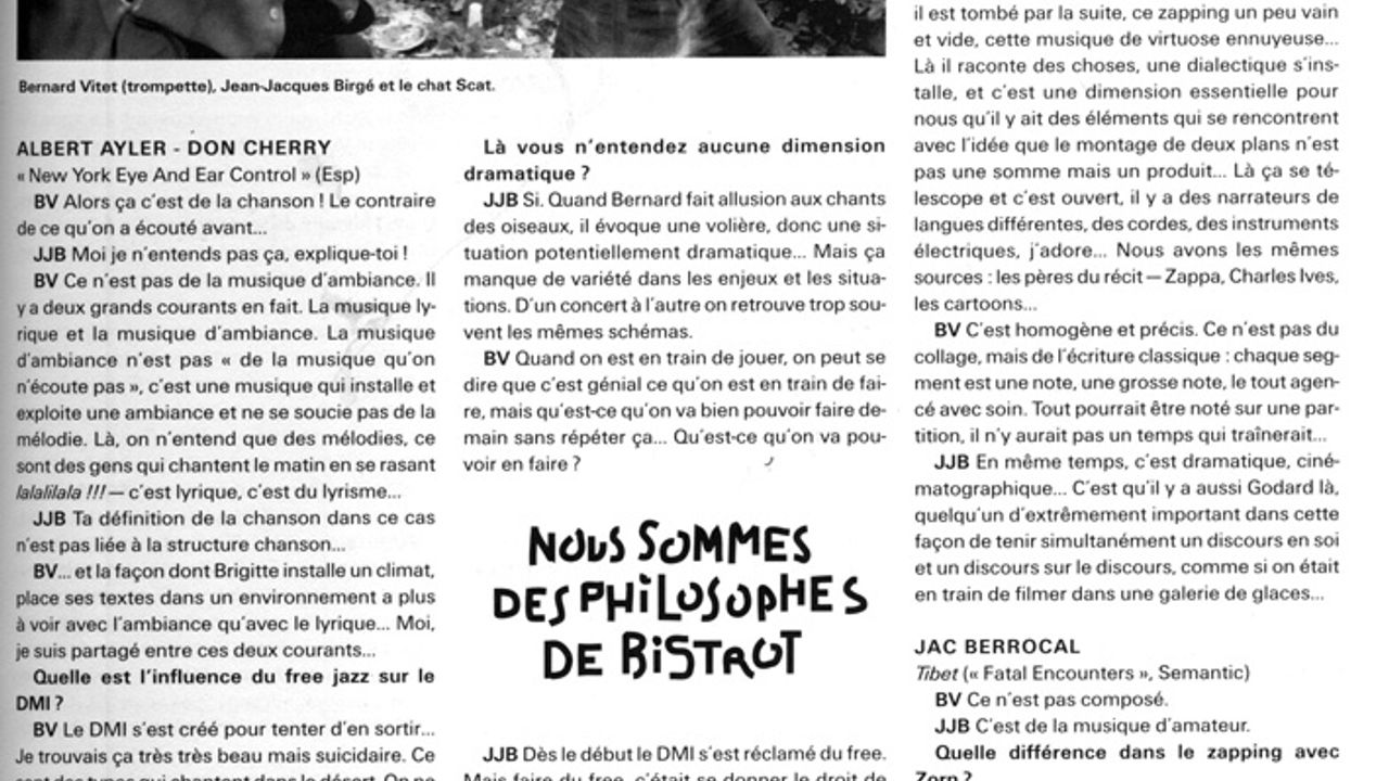 Un blindfold test de deux pages avec Stéphane Ollivier dans Jazz Magazine (janv. 1999) - page 2