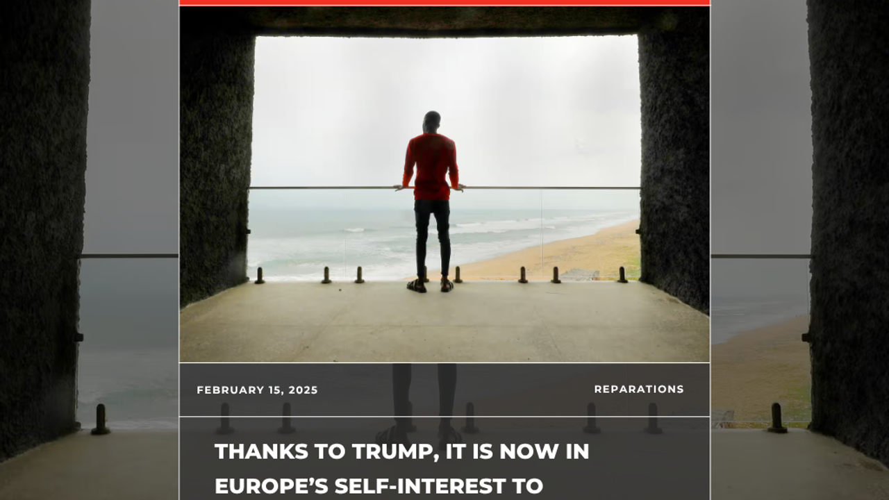 A man looks out to sea from a commemorative building known locally as ‘The Tunnel’ near the ‘Point of No Return’ where enslaved people were shipped from the port at Badagry, Nigeria, 21 June 2019. Photograph: Afolabi Sotunde/Reuters