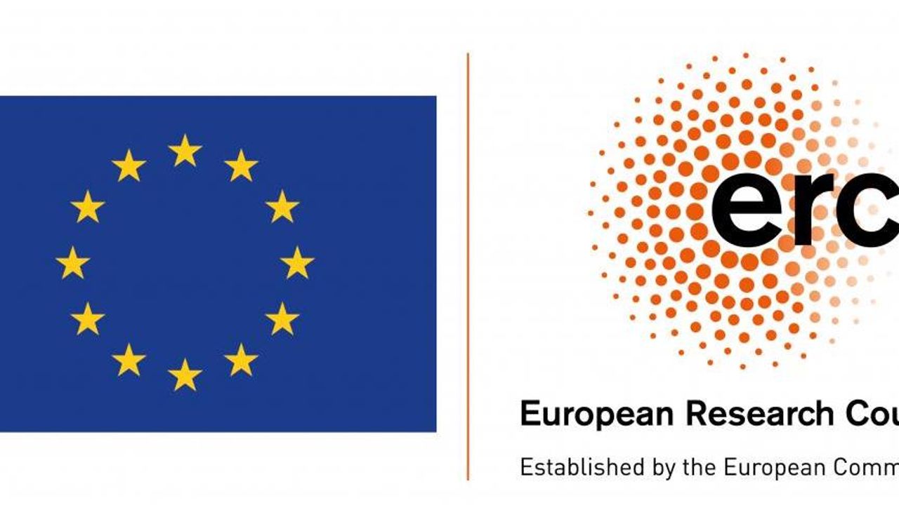 En la imagen se muestra la bandera europea y el logo del European Research Council