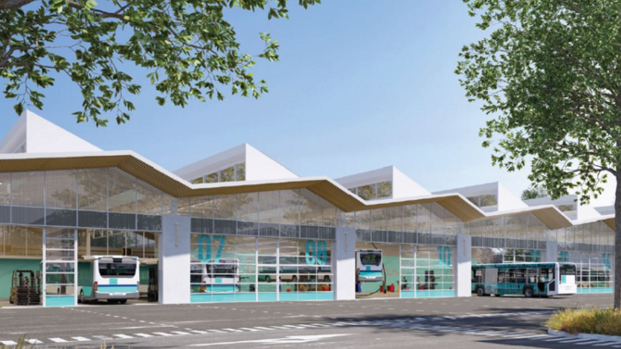 Vue en image de synthèse du futur dépôt de bus.