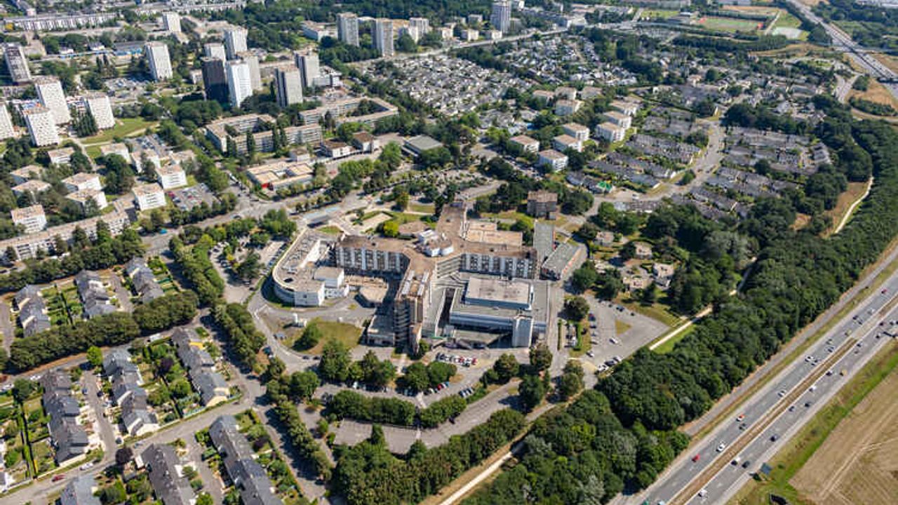 Vue aérienne de l'hôpital sud
