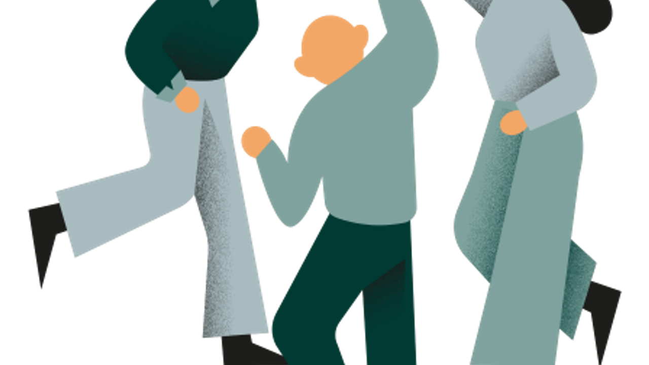 3 personnes se tapant dans la main