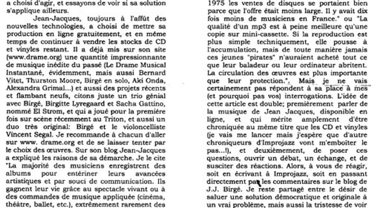 Gary May about the precedent website in ImproJazz #185 (mai 2012)