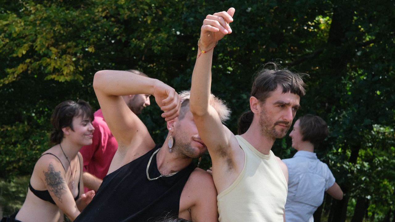 People doing contact improv dance