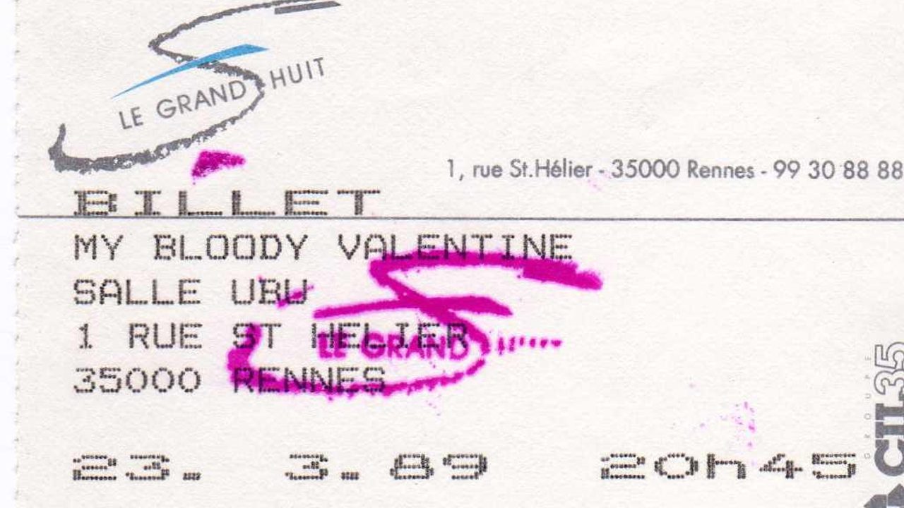 billet de concert de My Bloody Valentine