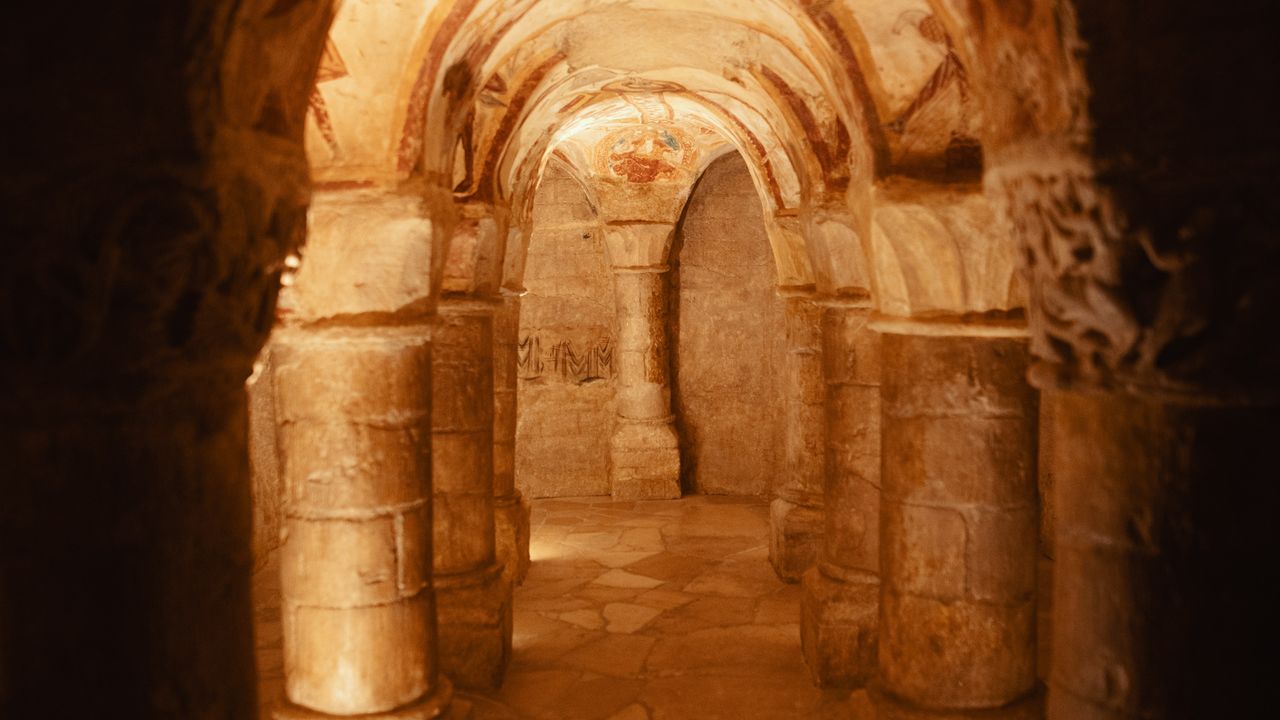 brown concrete building columns