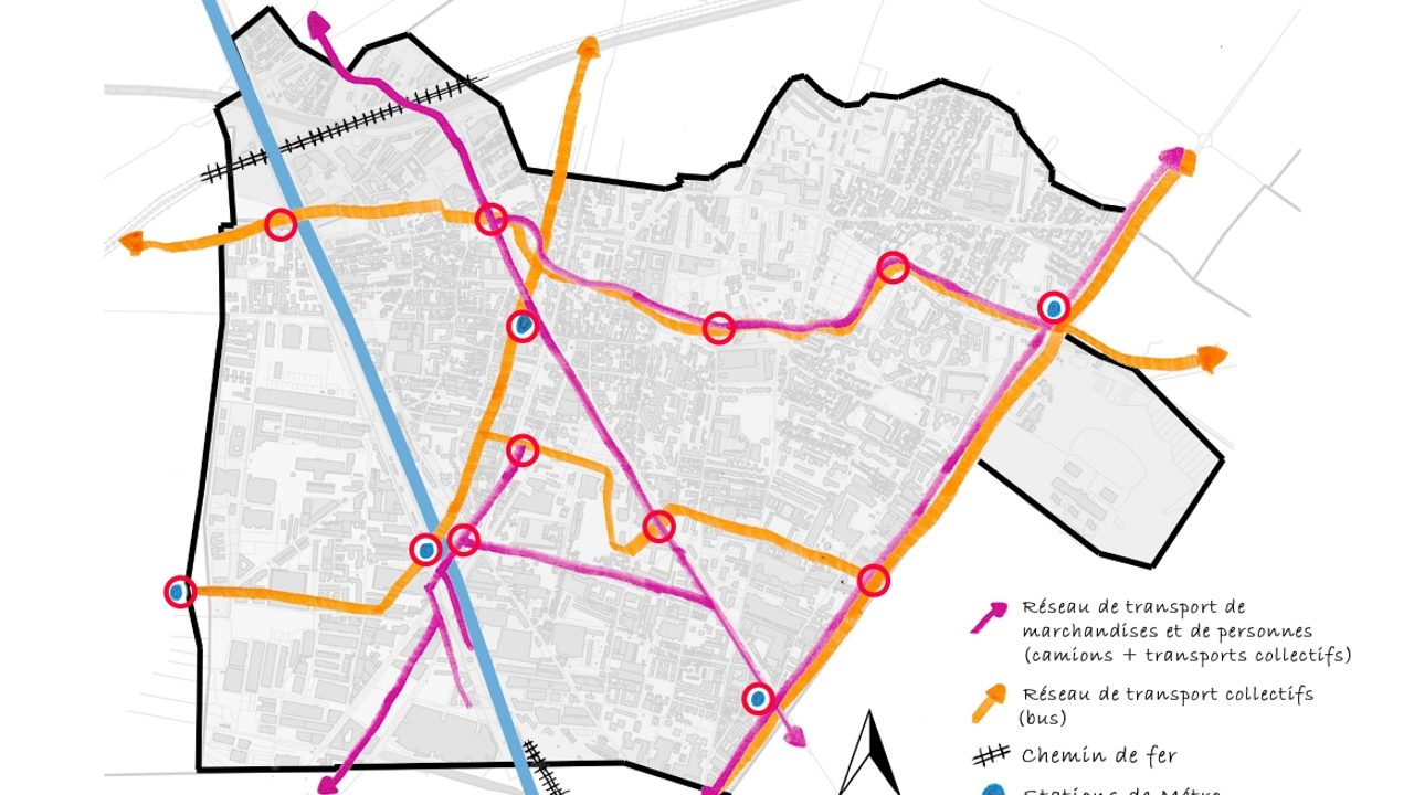 Carte du réseau de transit de marchandises et de personnes