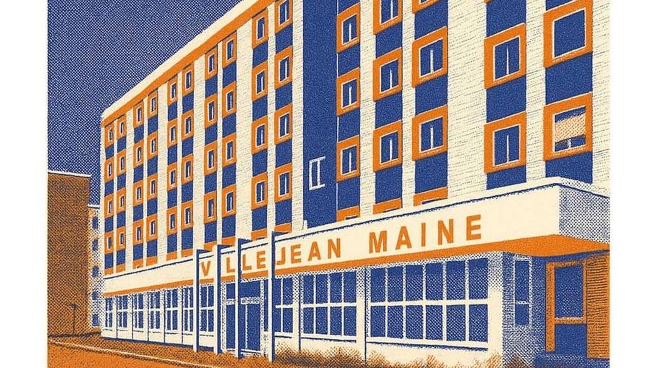 Affiche en risographie de la Cité universitaire Le Maine