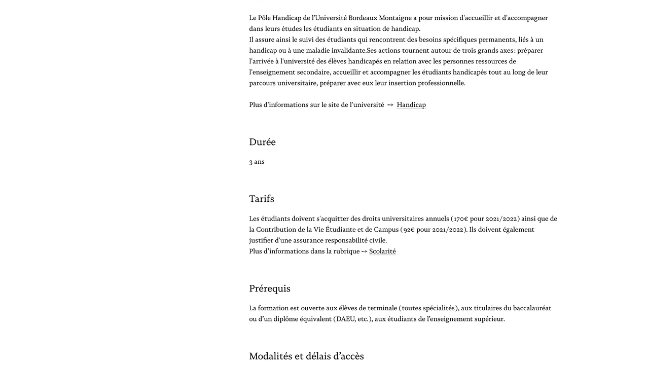 Présentation d'une formation