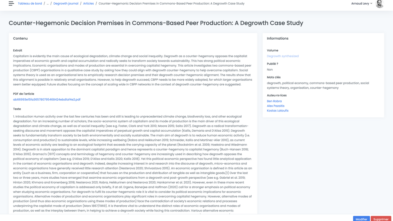 Lecture d'un article