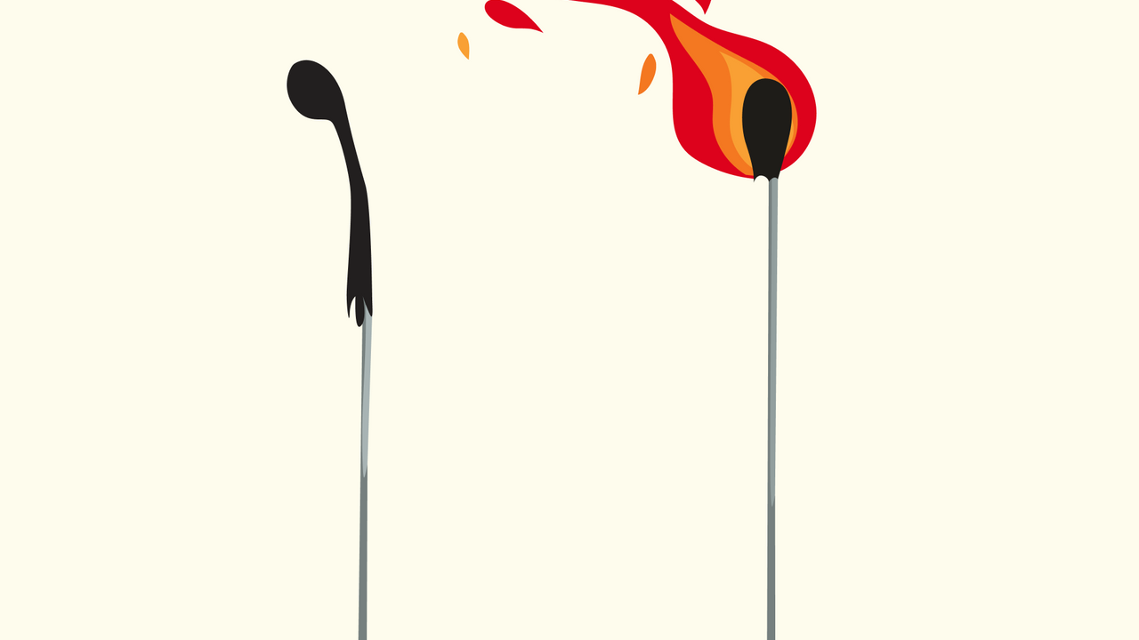 Illustration d'une allumette éteinte et d'une seconde en feu