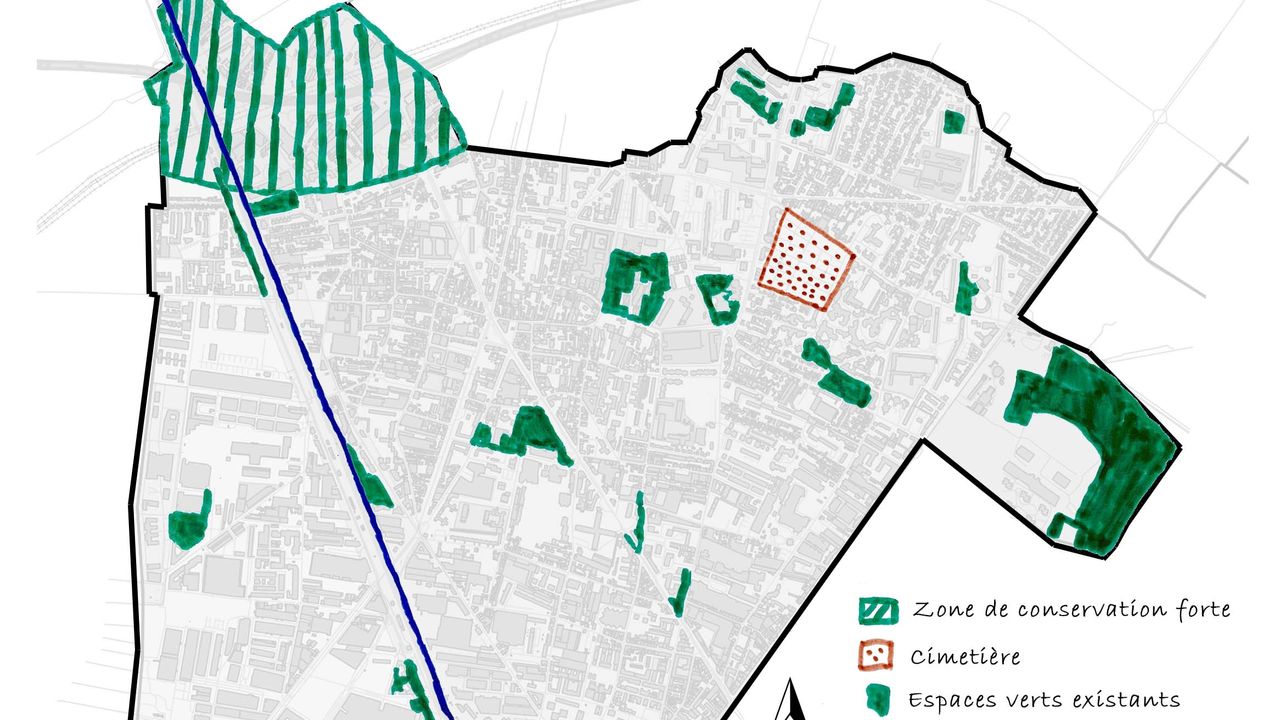 Carte des espaces mutables de la ville d'Aubervilliers