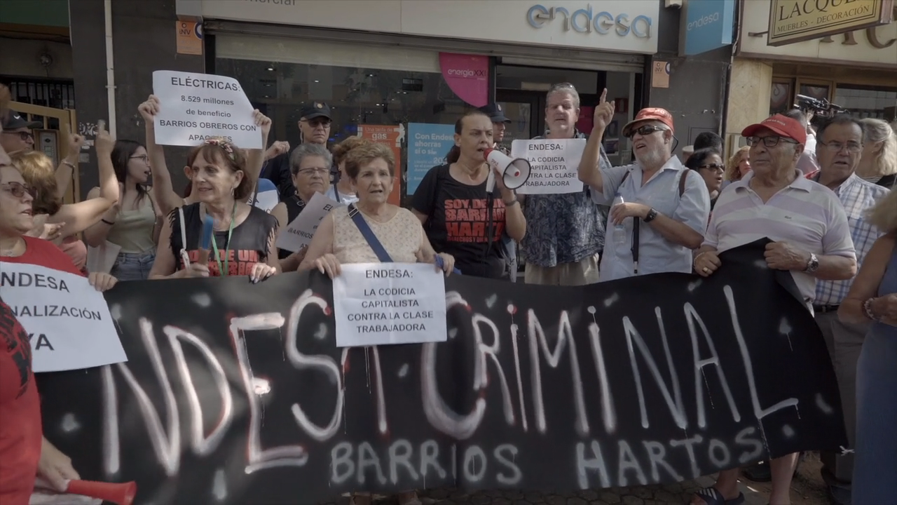 Protest scene in Spain