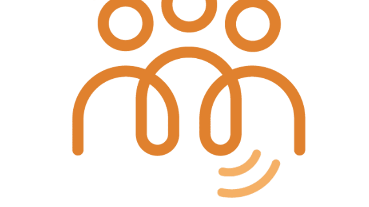 Icon représentant une communauté : trois individus dont les corps sont relié entre eux.