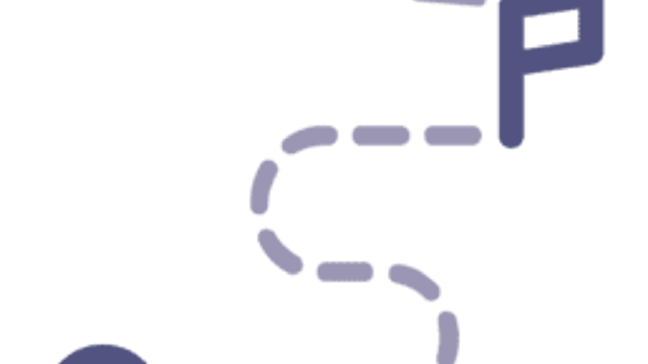 Icon représentant un objectif : un point et un chemin vers un drapeau d'arrivée.