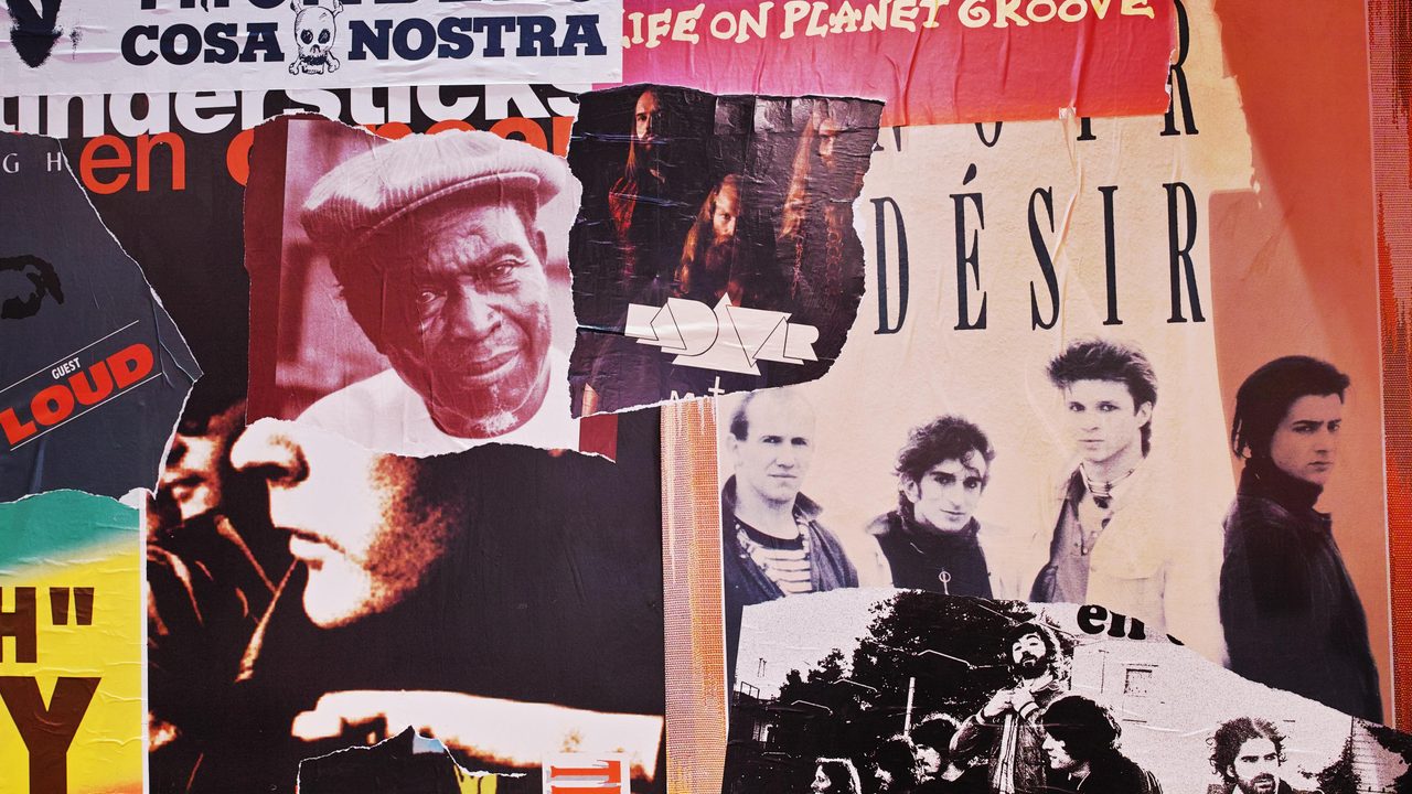 collage d'affiches découpées