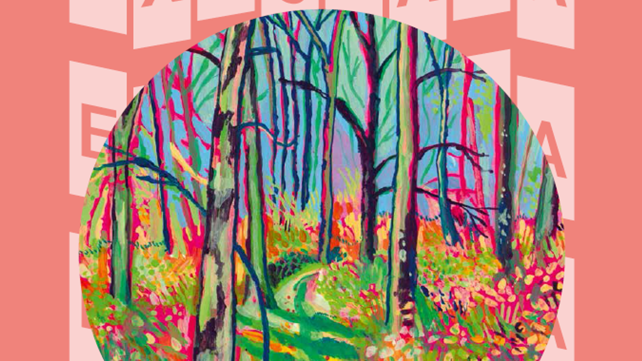 Affiche Exporama 2026 avec une illustration de l'artiste Morvandiau qui représente une gouache d'une forêt