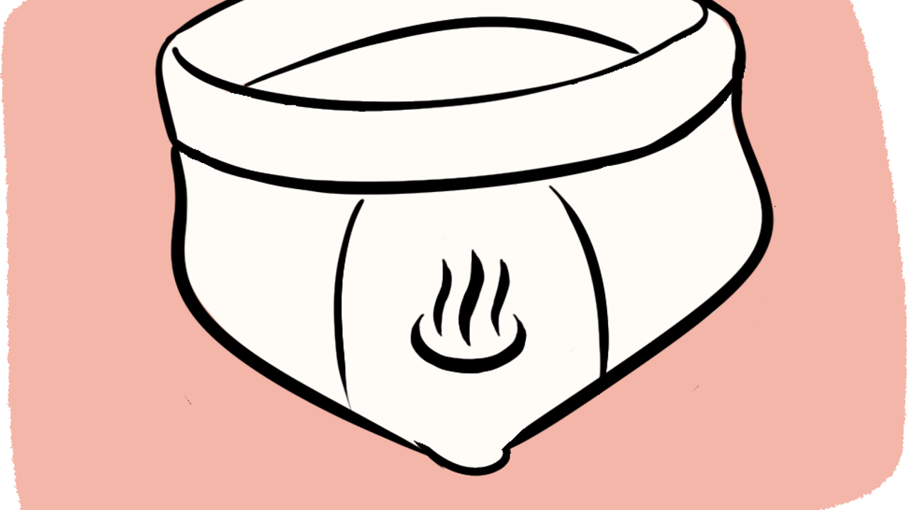 Illustration d'un slip chauffant pour la contraception thermique.